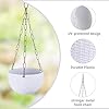 Heart Home Pack of 3 Hanging Flower Pot | Hanging Flower Pot for Living Room | Home Lawn Planters & Gardening | Flower Planter for Balcony | Marble Euro | 7 Inch | White - Image 3
