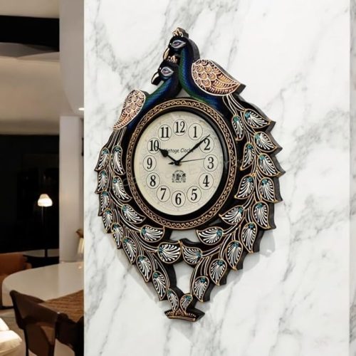 Vintage Peacock Clock